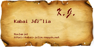 Kabai Júlia névjegykártya
